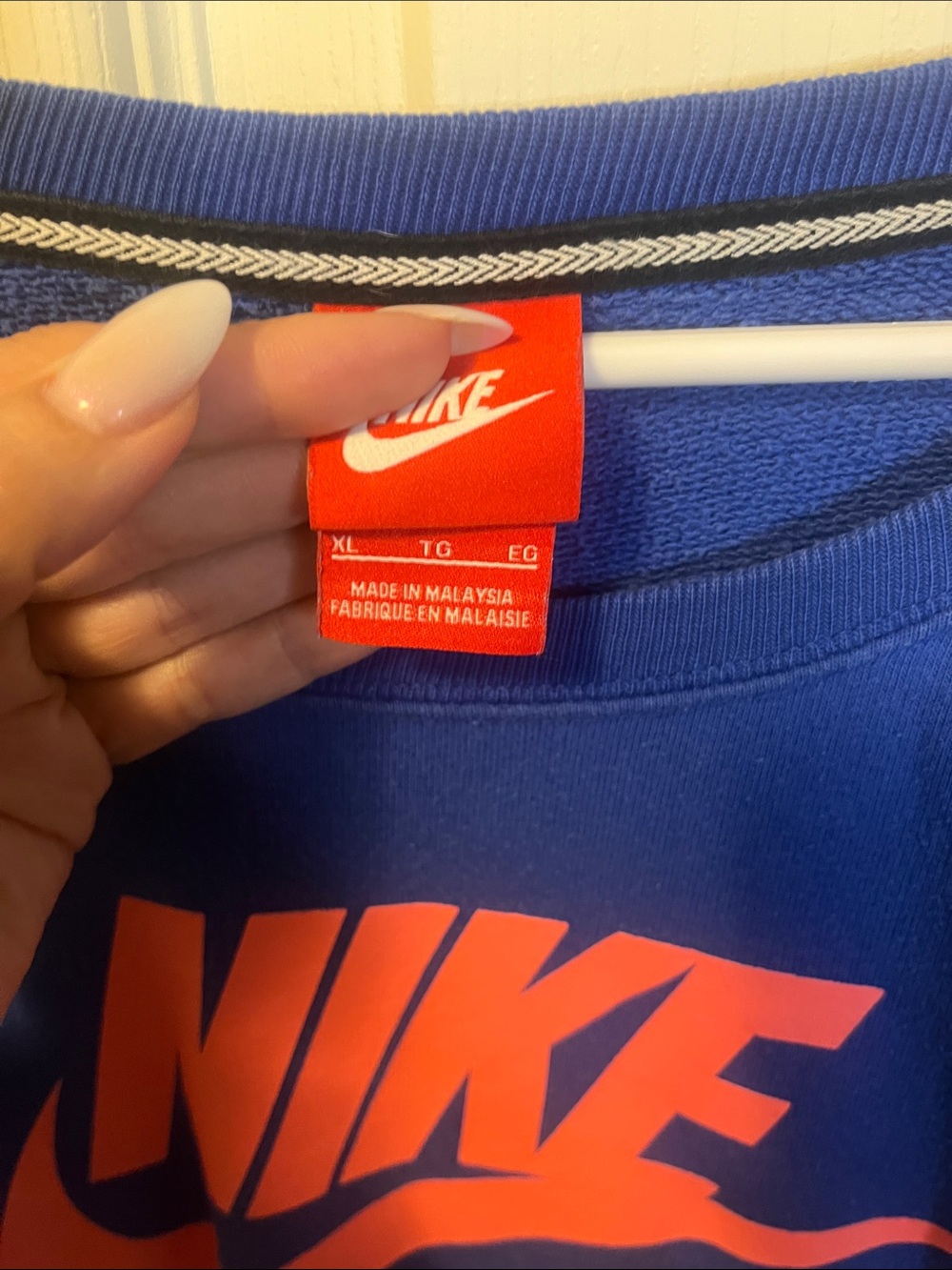 Nike Royal Blue Sweatshirt with Coral Logo - Picture 2 of 4